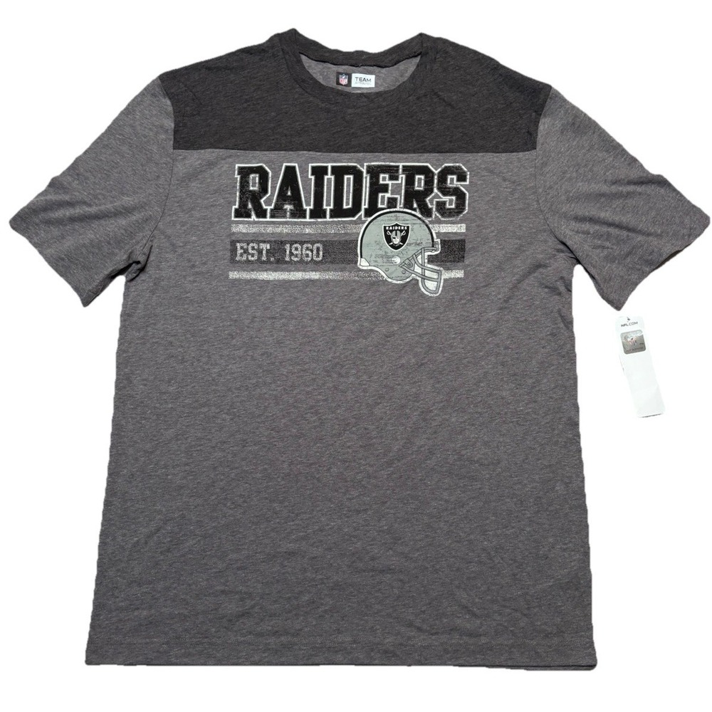 Men's NFL Team Las‎ Vegas Raiders Short Sleeve Retro Shirt Size Large NWT